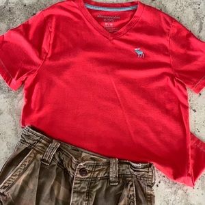 Tomato red kids Abercrombie T-shirt.
